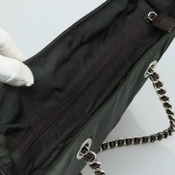 PRADA Chain Shoulder Bag Nylon Khaki - Picture 6 of 12